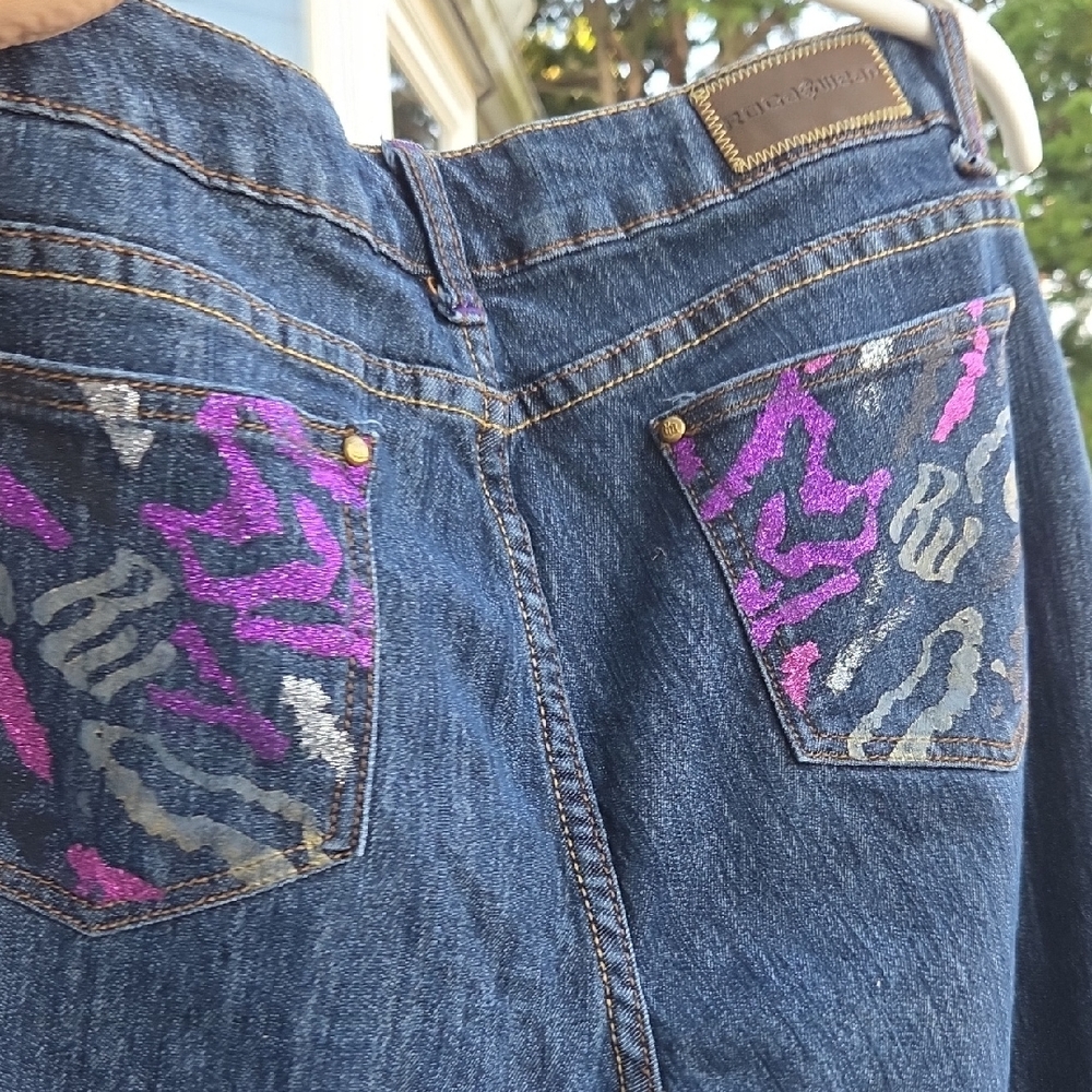 Hannah Skinnyleg Rocawear Dark Blue Skinny Jeans Size 15 Y2k - Picture 15 of 16